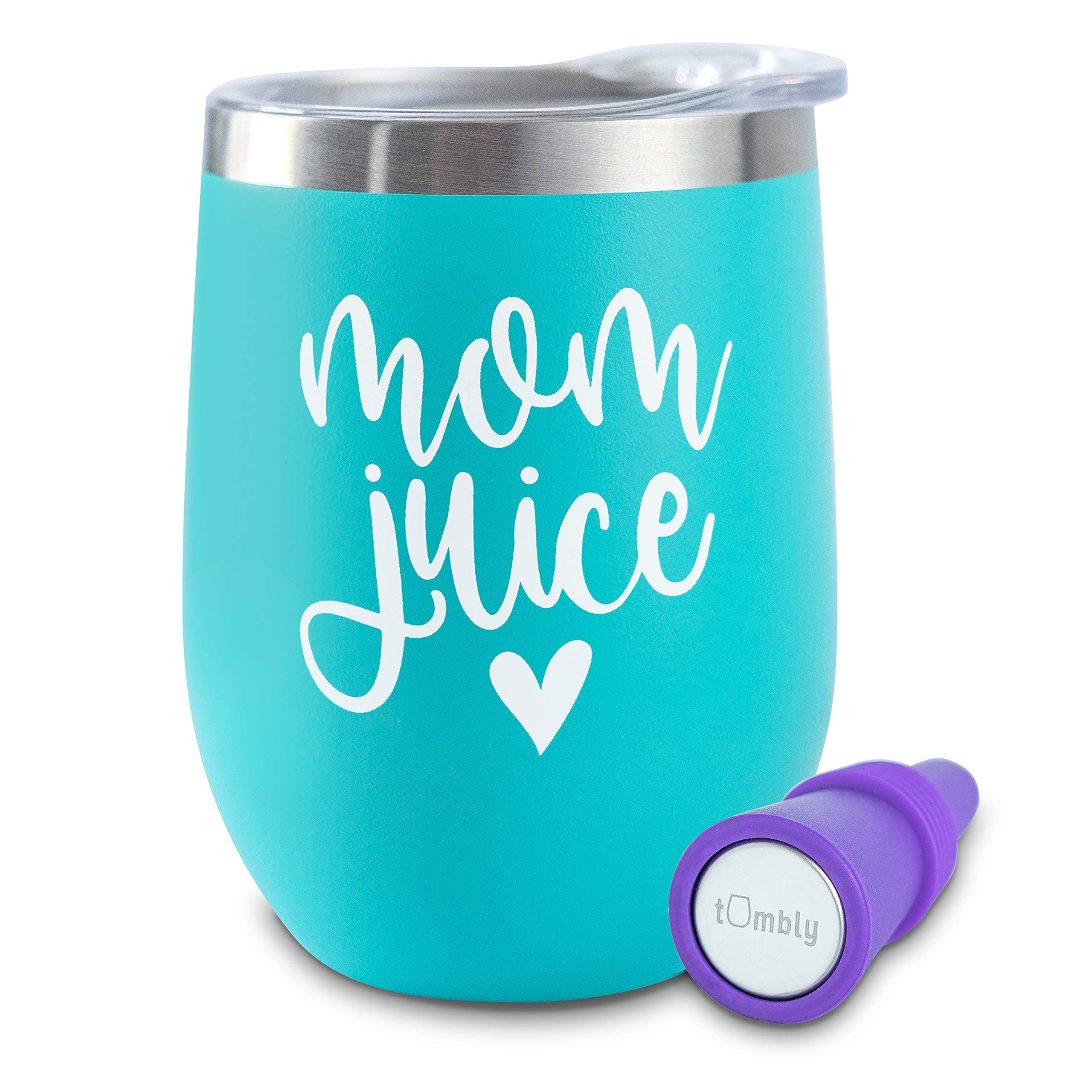 Mom Tumbler – Mom Juice Wine Tumbler - Mom Birthday Gifts - Mom Wine Glass - Gift ideas for Mom from Son, Daughter, Kids - Mothers Day Gifts - Funny Mom Gifts - Mom Cup