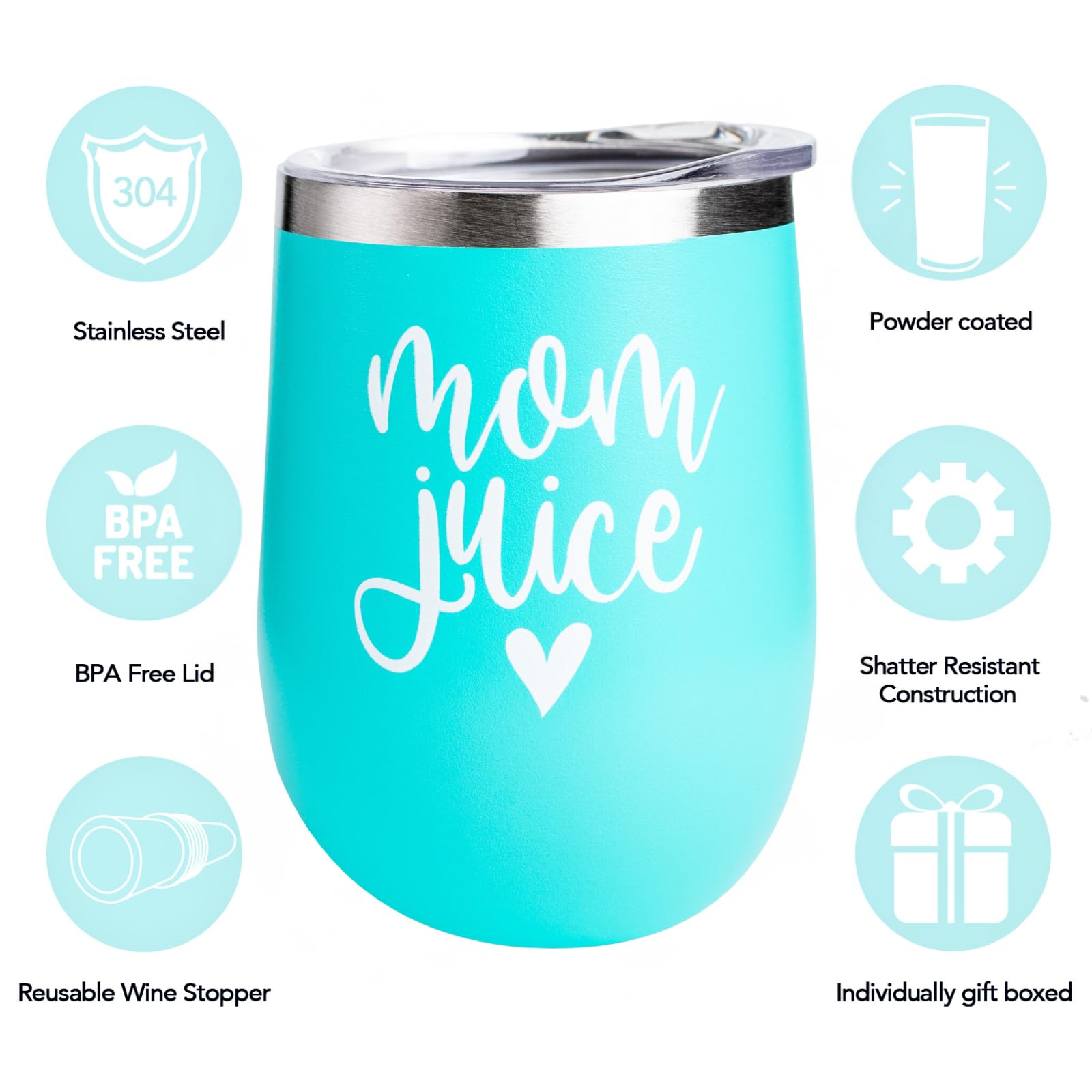 Mom Tumbler – Mom Juice Wine Tumbler - Mom Birthday Gifts - Mom Wine Glass - Gift ideas for Mom from Son, Daughter, Kids - Mothers Day Gifts - Funny Mom Gifts - Mom Cup