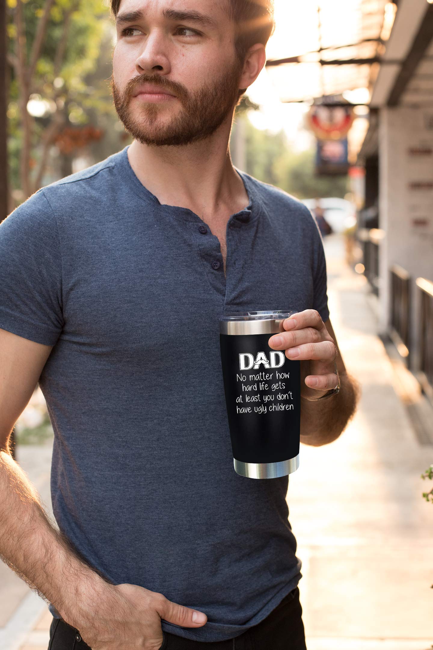 NewEleven Gifts For Dad - Birthday Gifts For Dad From Daughter, Son, Kids - Husband Gifts - Unique Birthday Present Ideas For Father, Husband, New Dad, Bonus Dad From Daughter, Son - 20 Oz Tumbler