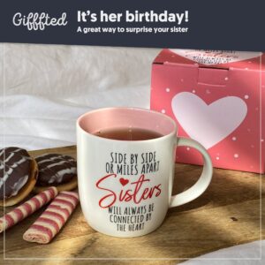 Triple Gifffted Best Sister Ever Coffee Mug & Socks, Gifts for Little Big Sisters from Brother, Birthday Presents Ideas, Valentines Mothers Day Christmas, to younger older sibling, Ceramic Cup 380ML