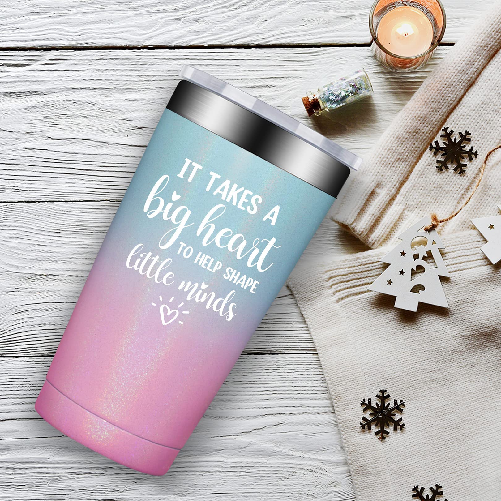 Fufandi Teacher Valentines Gift, Teacher Gifts for Women - Teacher Appreciation Gifts, Thank You Christmas Gifts Ideas for Teachers - Best Teacher Gifts from Student - Tumbler Cup