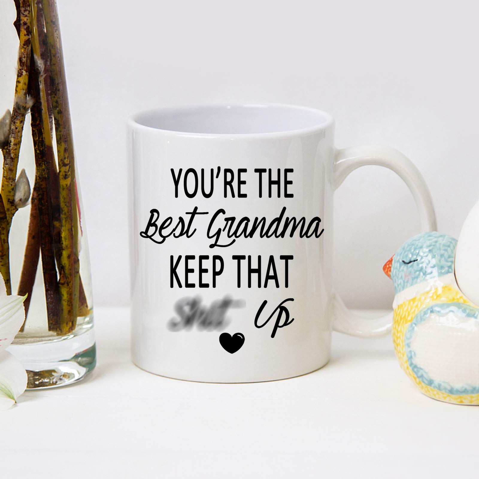 You're The Best Grandma Keep That Coffee Mug Funny Coffee Mug for Grandma Birthday Mother's Day Gift for Grandma from Granddaughter Grandson Grandchildren Grandkids 11 Ounce White