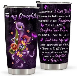 fastpeace daughter gifts from mom - merry christmas, xmas gifts for daughter - birthday, graduation gifts for daughter, present ideas for daughter from mom dad, to my daughter tumbler 20oz