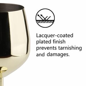 Arora Stainless Steel Wine Glass 18oz - Set of 2 Gold - 3.6" D x 8.3" H (851029)