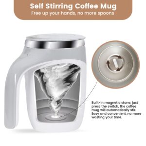 BTRICL Self Stirring Coffee Mug echargeable 380ML Stainless Steel Mug for Coffee Milk Cocoa Tea Hot Chocolate