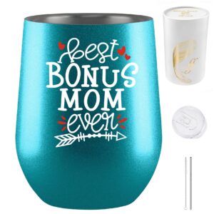 fancyfams bonus mom gifts, mother in law gifts from daughter in law, gifts for mother in law, gifts for stepmom, mother in law gift, gift for stepmom, wine tumbler (turquoise)