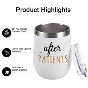 Lifecapido Before Patients, After Patients Perfect Nurse day Appreciation Gifts Idea for Nurses, Doctors, Hygienists, Assistants, Dentists, 11 oz Coffee Mug and 12 oz Stainless Steel Wine Tumbler Set
