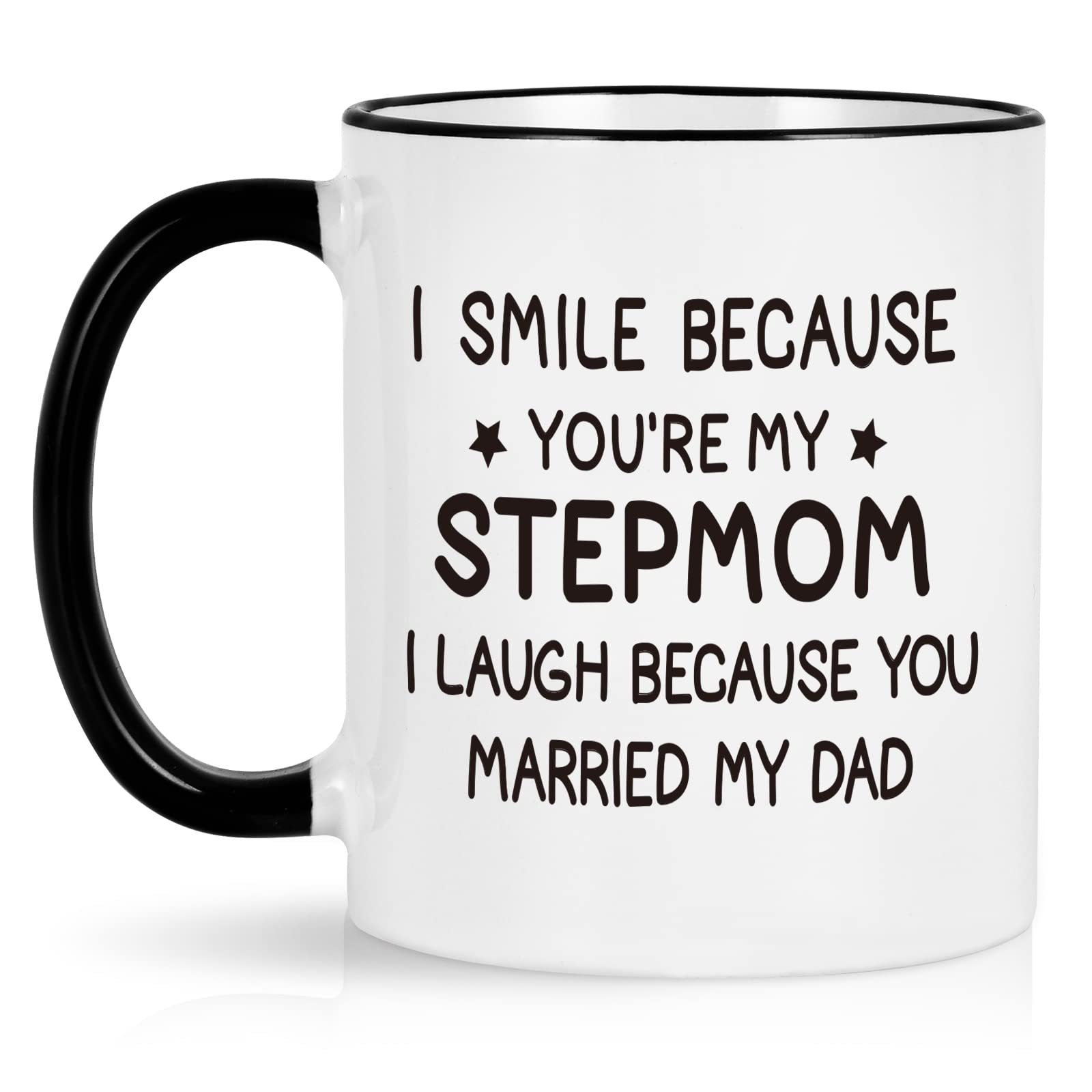 Maustic Stepmom Mothers Day Gifts, I Smile Because You are My Stepmom Funny Coffee Mug, Christmas Birthday Gifts for Stepmom from Bonus Daughter Bonus Son, Step Mom Coffee Mug 11 Oz White