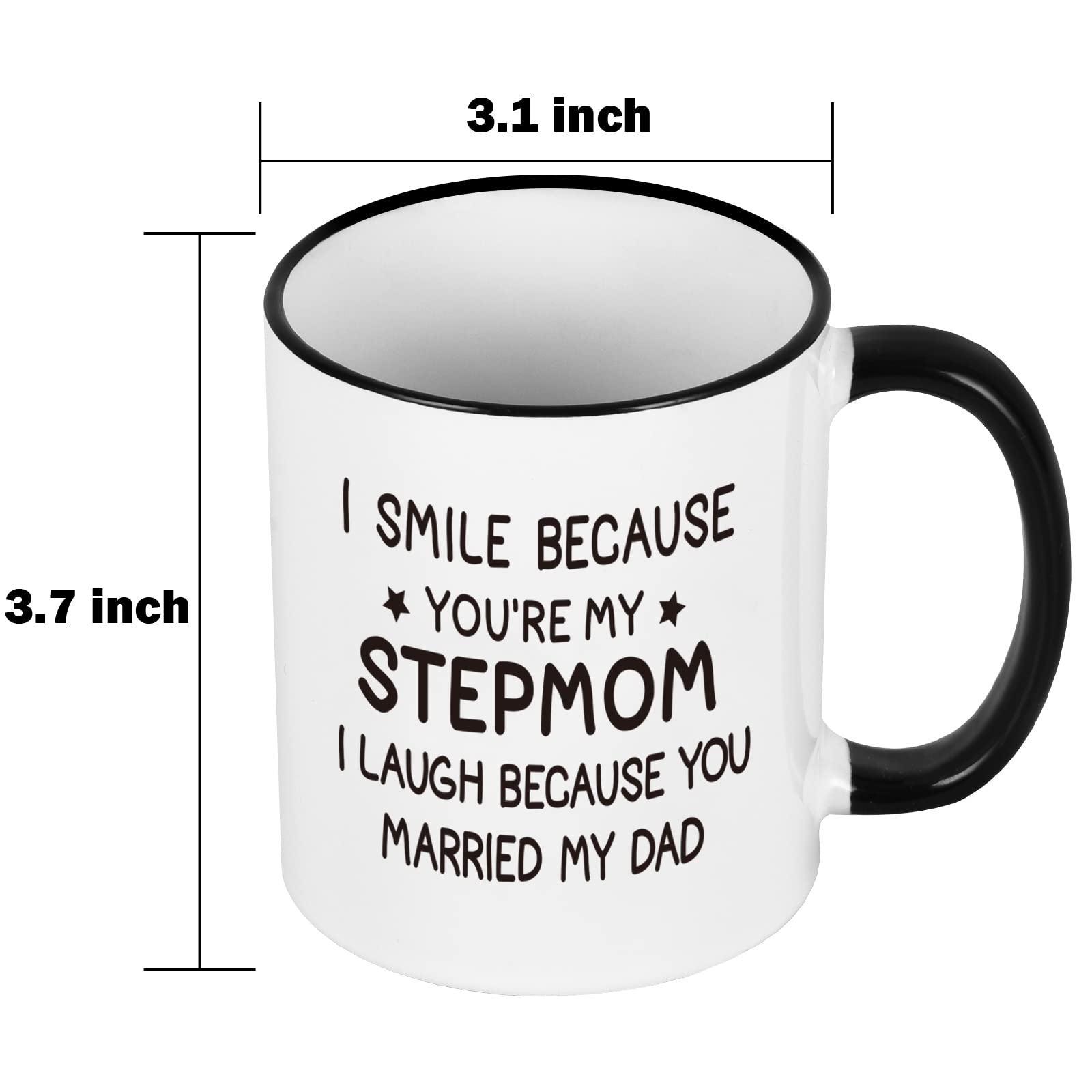 Maustic Stepmom Mothers Day Gifts, I Smile Because You are My Stepmom Funny Coffee Mug, Christmas Birthday Gifts for Stepmom from Bonus Daughter Bonus Son, Step Mom Coffee Mug 11 Oz White
