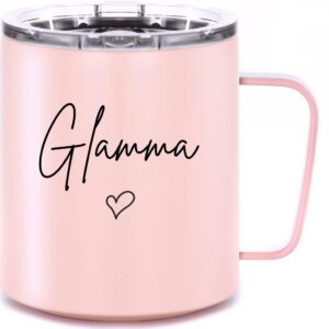 VIOLET & GALE Glamma Gifts for Grandma 12oz Thoughtful First Time Grandma Gifts New Grandma To Be Coffee Mug Glam Ma Travel Cup