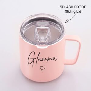 VIOLET & GALE Glamma Gifts for Grandma 12oz Thoughtful First Time Grandma Gifts New Grandma To Be Coffee Mug Glam Ma Travel Cup