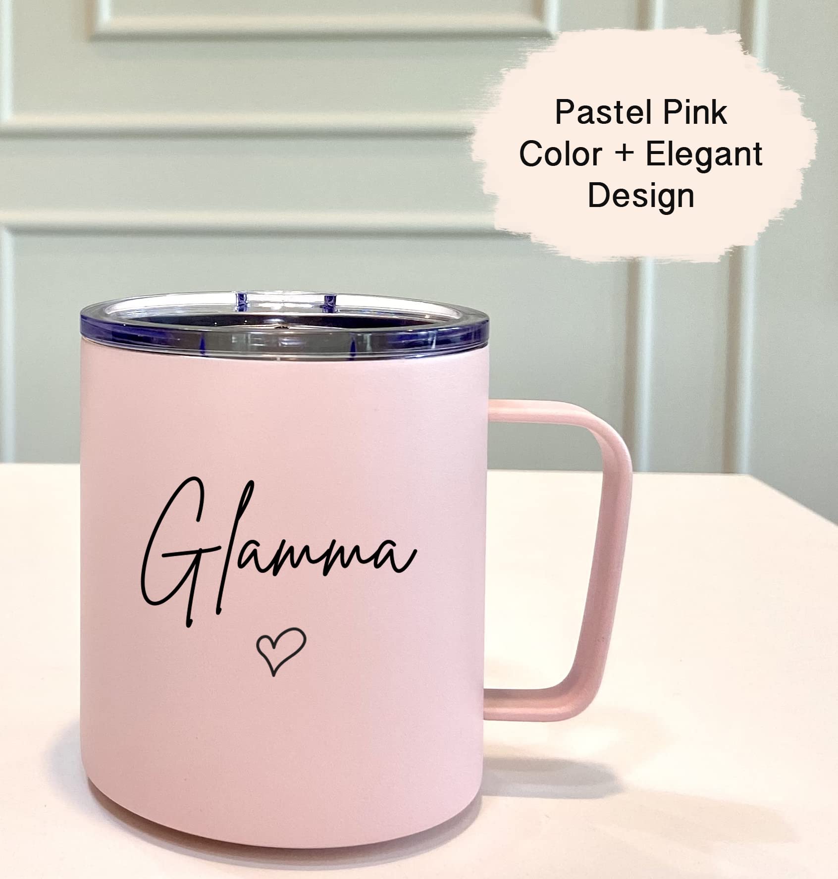 VIOLET & GALE Glamma Gifts for Grandma 12oz Thoughtful First Time Grandma Gifts New Grandma To Be Coffee Mug Glam Ma Travel Cup