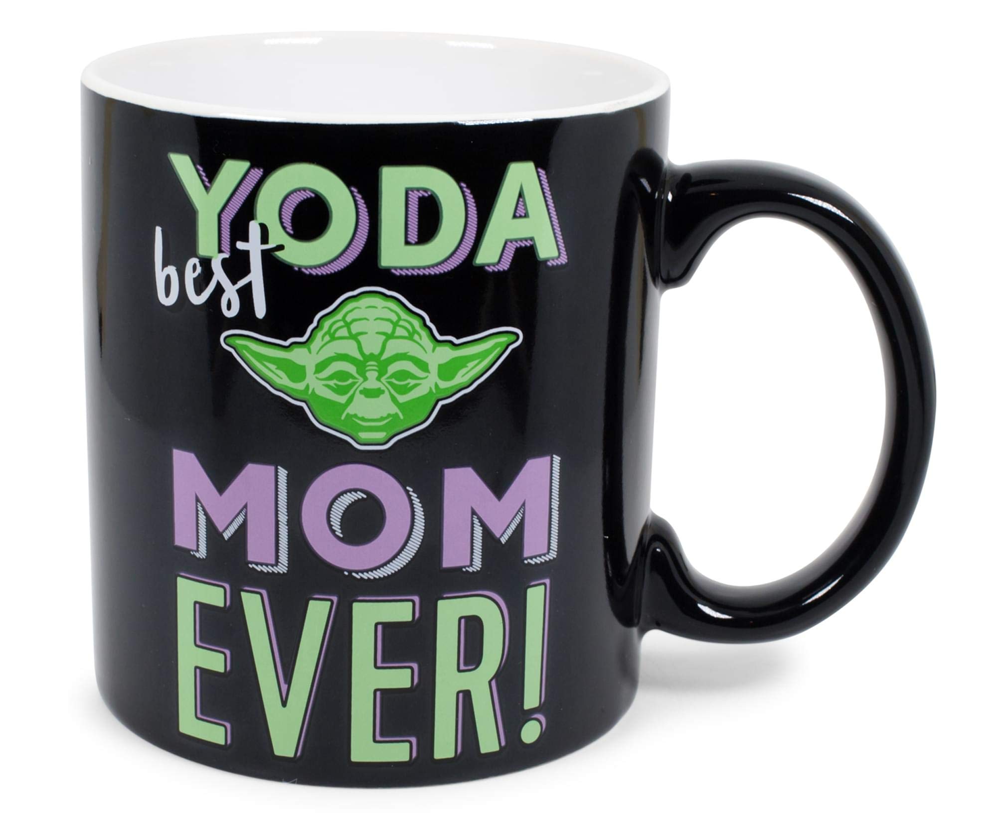 Silver Buffalo Star Wars Yoda Best Mom Ever Ceramic Mug | Holds 20 Ounces | Toynk Exclusive