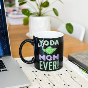 Silver Buffalo Star Wars Yoda Best Mom Ever Ceramic Mug | Holds 20 Ounces | Toynk Exclusive