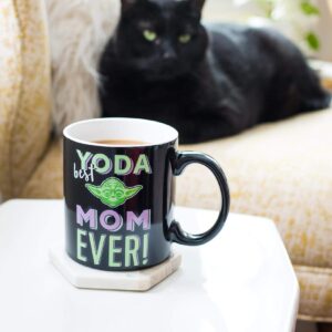 Silver Buffalo Star Wars Yoda Best Mom Ever Ceramic Mug | Holds 20 Ounces | Toynk Exclusive