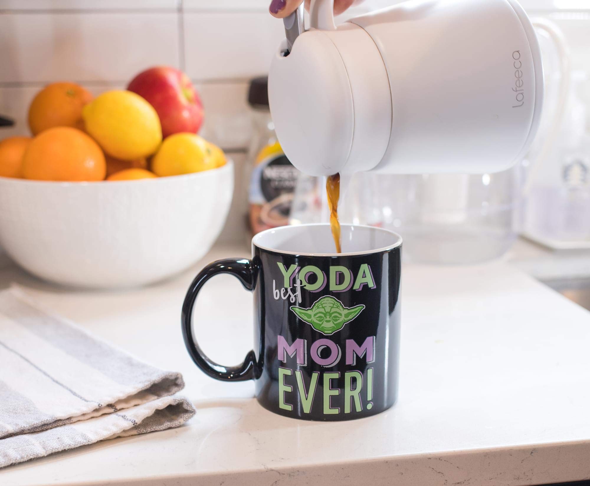 Silver Buffalo Star Wars Yoda Best Mom Ever Ceramic Mug | Holds 20 Ounces | Toynk Exclusive