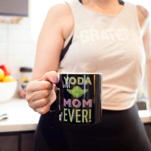 Silver Buffalo Star Wars Yoda Best Mom Ever Ceramic Mug | Holds 20 Ounces | Toynk Exclusive