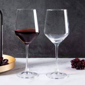 YANGNAY Wine Glasses (Set of 8, 17 Oz), Clear Wine Glasses for Red Wine, Smooth Rim, Dishwasher Safe