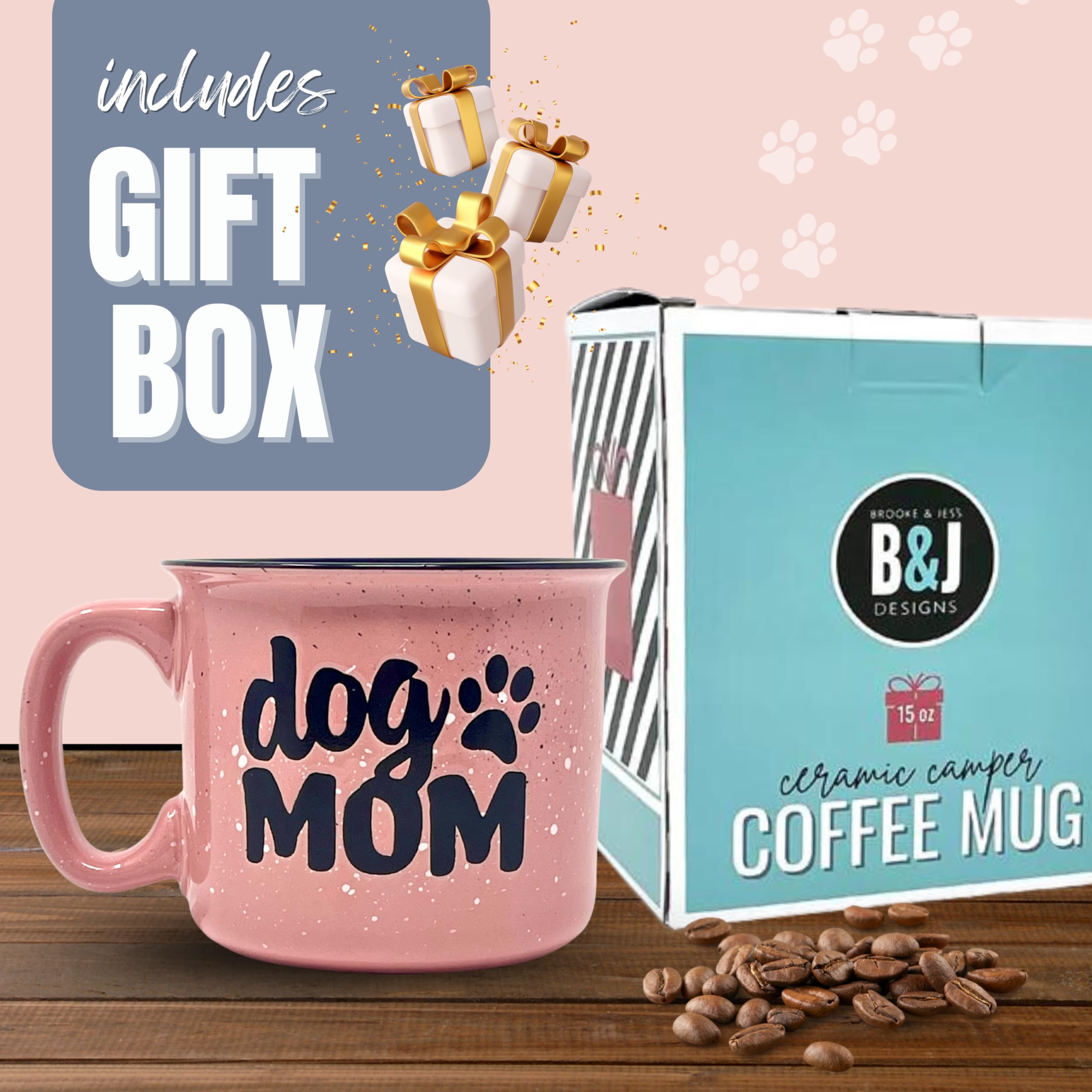 Cute Funny Coffee Mug for Dog Lovers - Dog Mom, Dog Dad, Fur Mama - Unique Fun Gifts for Her, Dad, Mom, Sister, Teacher, Coworkers - Coffee Cups & Mugs with Quotes