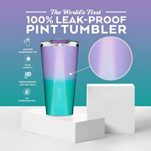 BrüMate Imperial Pint - 20oz 100% Leak-Proof Insulated Tumbler with Lid - Double Wall Vacuum Stainless Steel - Shatterproof - Travel & Camping Tumbler for Beer, & Cocktails (Glitter Mermaid)