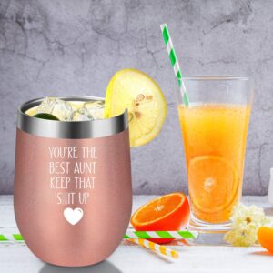 Coolife Wine Tumbler - Aunt Gifts from Niece, Nephew - Funny Gifts for Aunts, Great Aunt, Favorite Aunt Gifts, BAE Best Aunt Ever Gifts, Aunt Birthday Gift - Gifts for Aunt from Niece - Aunt Mug Cup
