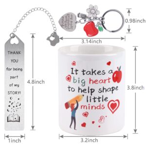 Teacher Appreciation Gifts Set Teacher Gifts for Women Back to School Gifts for Teachers Teacher Wine Tumbler, Makeup Pouch Cosmetic Bag,Bookmarks, Ceramic Pen Holder,Teach Blessing Card Bracelets