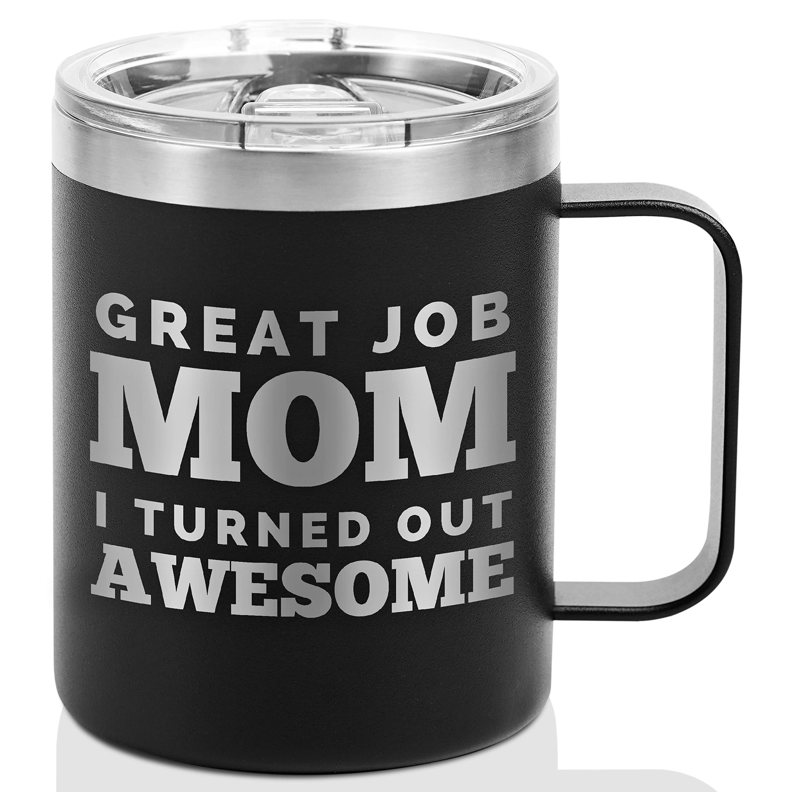 Onebttl Mothers Day Gifts from Son, Gifts for Mom from Son - Good Job Mom I Turned Out Awesome - 12oz Insulated Mom Mug