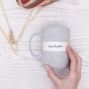 Boxer Gifts 'Knit Happens' Novelty Knitting Gift Mug | Light Blue Colour With Realistic Yarn Detailing | Amazing Christmas, Birthday Or Mother's Day Gift For Her