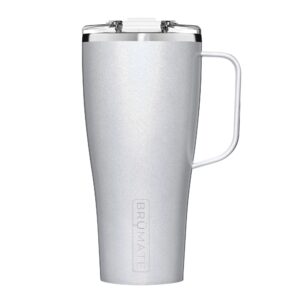 brümate toddy xl - 32oz 100% leak proof insulated coffee mug with handle & lid - stainless steel coffee travel mug - double walled coffee cup (glitter white)