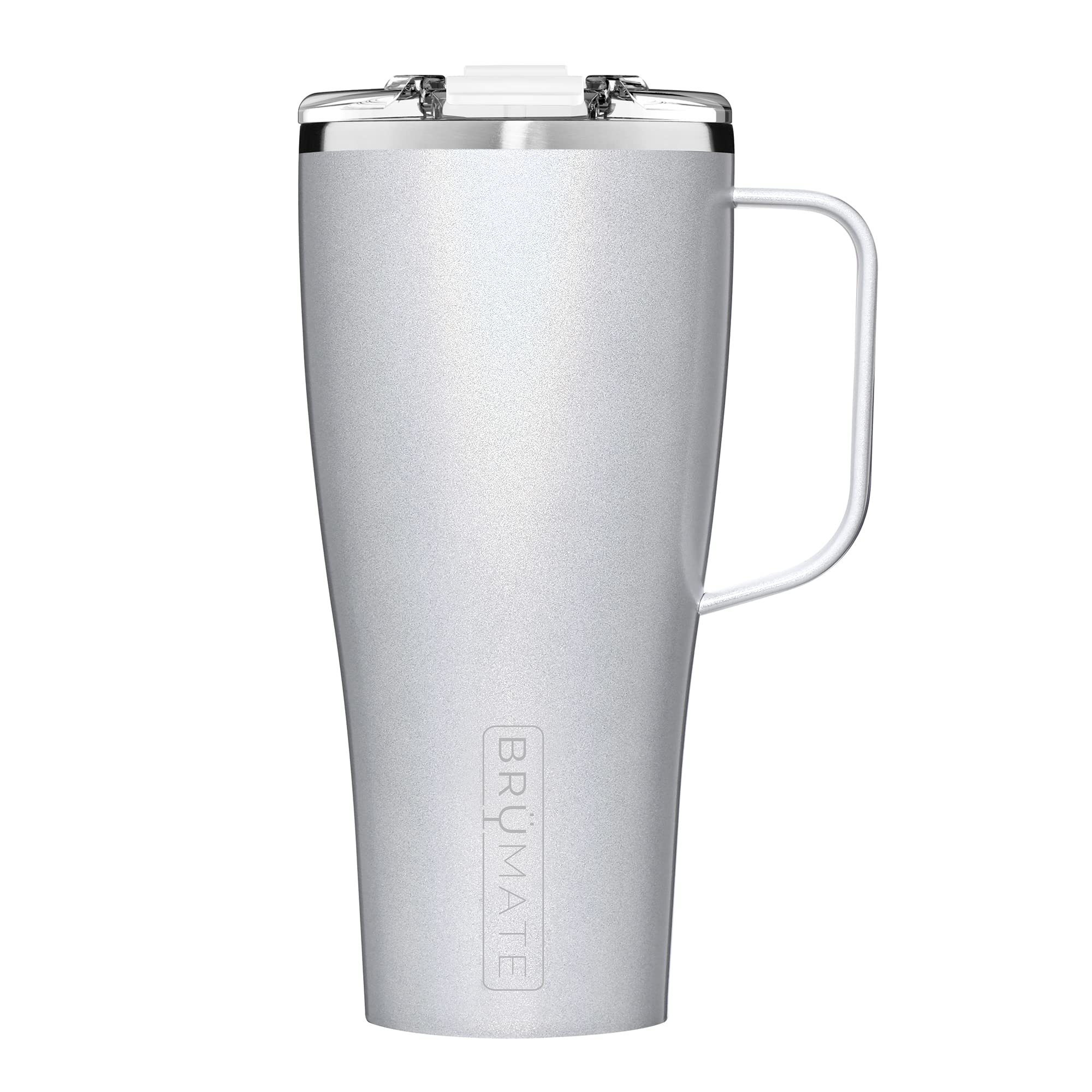 BrüMate Toddy XL - 32oz 100% Leak Proof Insulated Coffee Mug with Handle & Lid - Stainless Steel Coffee Travel Mug - Double Walled Coffee Cup (Glitter White)
