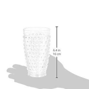 Amazon Basics 12-Piece Tritan Plastic drinkware Set - Hobnail Highball and Double Old Fashioned, 6-Pieces Each, 18oz./13oz., Clear