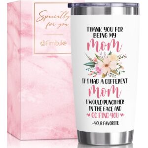 fimibuke gifts for mom from daughter, son - 20 oz tumbler christmas gifts mom gifts for mom, mother-in-law, wife, women - thanks mom insulated cups funny birthday presents boxed gift from kids husband