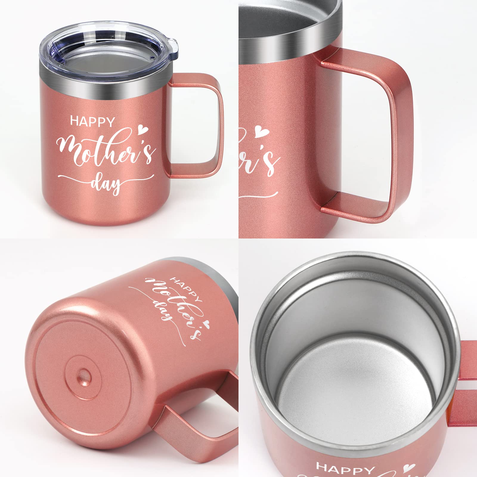 Gtmileo Mothers Day Gifts for Mom, Happy Mothers Day Stainless Steel Insulated Coffee Mug, Mom Gifts from Daughter Son, Birthday Christmas Gifts for Mom New Mom Mom to Be Mother Women(12oz, Rose Gold)