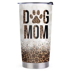 Vprintes Dog Mom Gifts for Women - Gifts for Dog Lovers Women - Dog Lovers Gifts for Women, Dog Mug, Dog Mom Mothers Day Gifts - Dog Mom Leopard 20oz Stainless Steel Tumbler