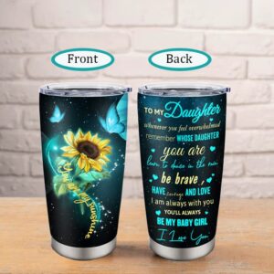 Qatdey Daughter Gift from Mom/Dad, Birthday Gifts for Daughter Adult from Mother, Best Gift Ideas for Grown Daughters Coffee Tumbler 20oz, To My Daughter Gift, Graduation Gifts for Daughter Coffee Cup