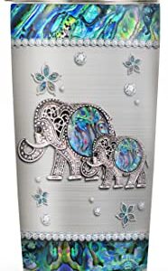 64HYDRO 20oz Elephant Gifts for Women, Men, Valentines Day Gifts for Her, Him, Coffee Thermos, Couples Gifts Animal Lovers Gifts Jewelry Elephant Tumbler Cup, Insulated Travel Coffee Mug with Lid
