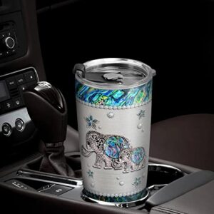64HYDRO 20oz Elephant Gifts for Women, Men, Valentines Day Gifts for Her, Him, Coffee Thermos, Couples Gifts Animal Lovers Gifts Jewelry Elephant Tumbler Cup, Insulated Travel Coffee Mug with Lid