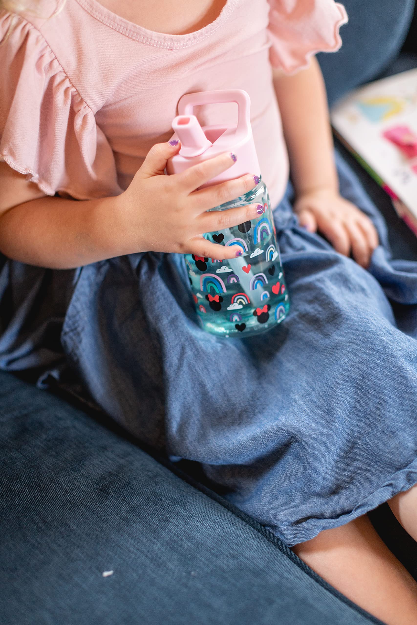 Simple Modern Kids Water Bottle Plastic BPA-Free Tritan Cup with Leak Proof Straw Lid | Reusable and Durable for Toddlers, Boys, Girls | Summit Collection | 16oz, Pink Ballerina