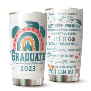 graduation gifts - graduation decorations - perfect gifts for graduates - from the tassel to the castle mug - meaning gift 2023 for college high school masters degree friend daughter son tumbler 20oz