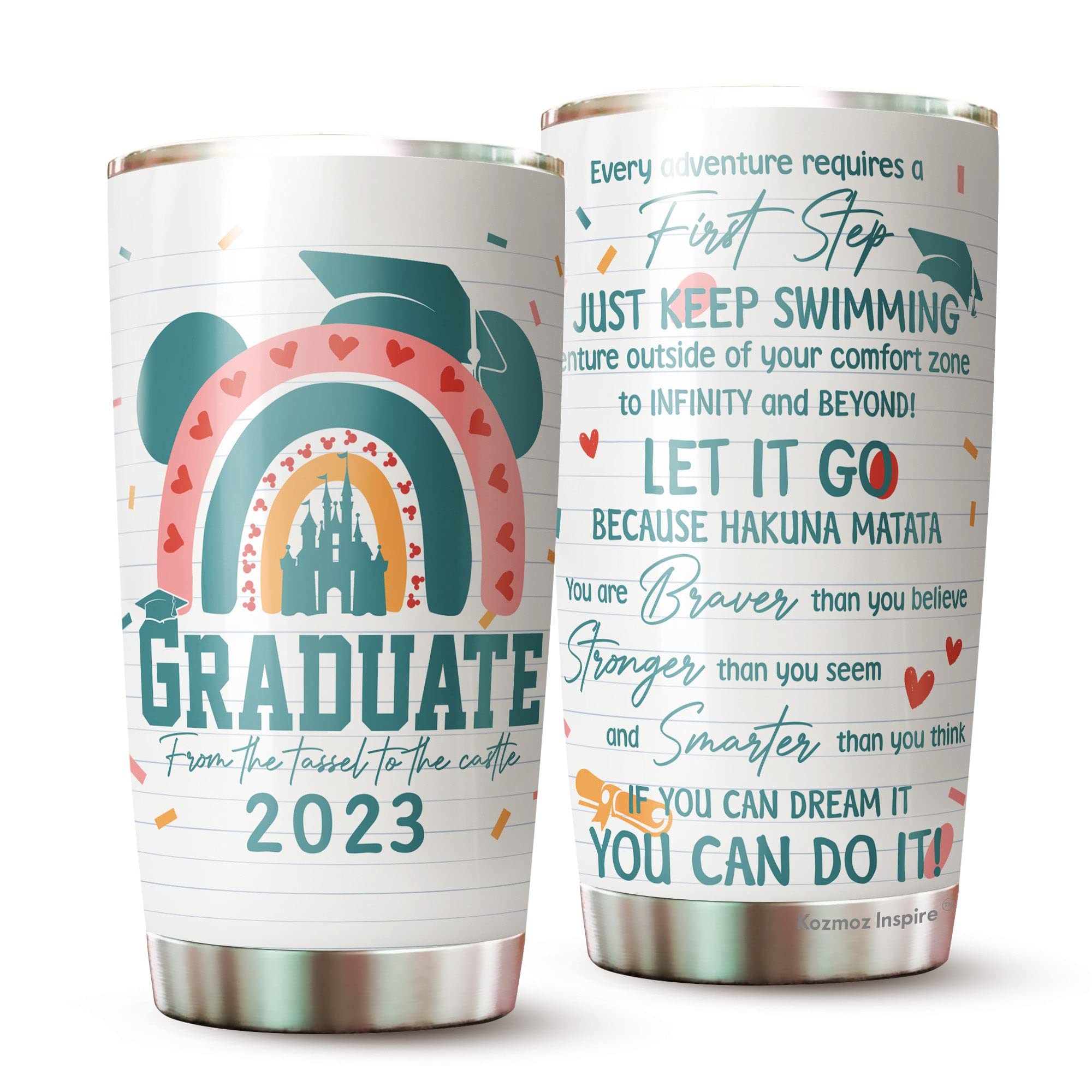 Graduation Gifts - Graduation Decorations - Perfect Gifts For Graduates - From The Tassel To The Castle Mug - Meaning Gift 2023 For College High School Masters Degree Friend Daughter Son Tumbler 20oz