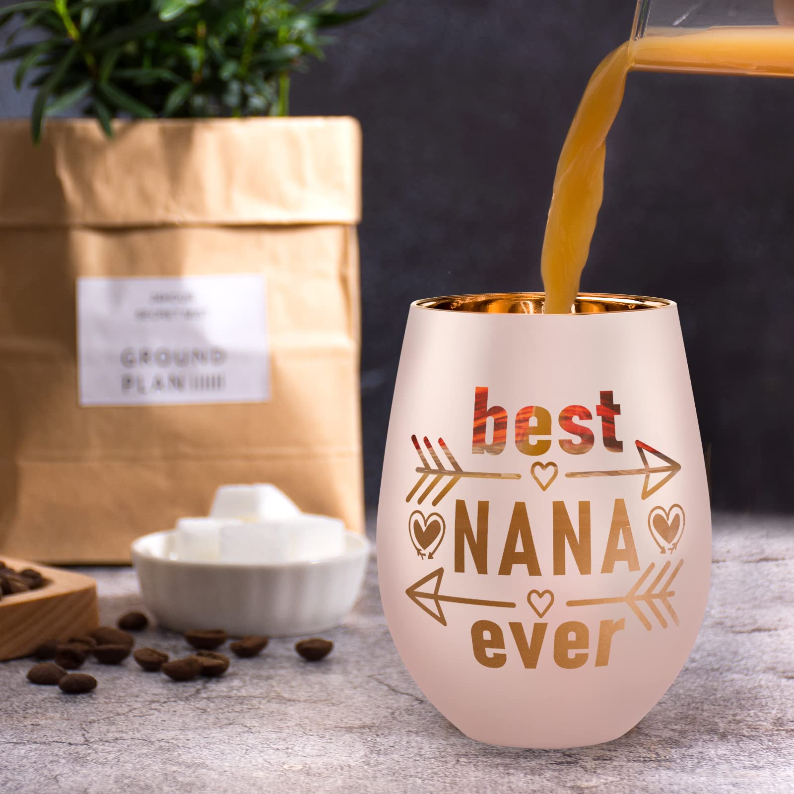 xilaxila Nana Gifts- Best Nana Ever Wine Glass- Mother's Day Gifts for Grandma From Grandkids