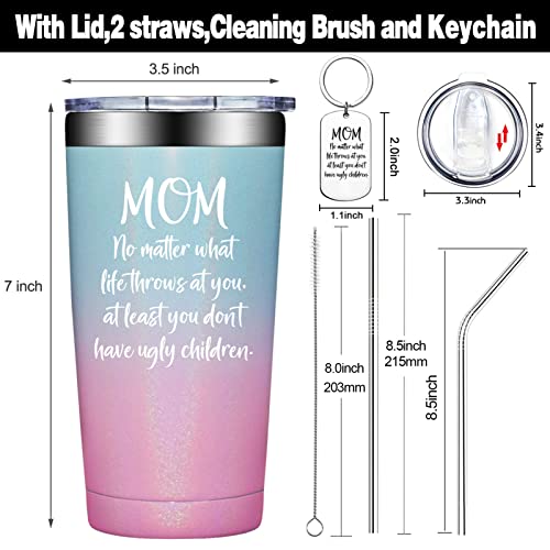DOEARTE Mom Gifts from Daughters - Mothers Day Gifts for Mom - Christmas Birthday Gifts for Mom, New Mama, Mommy - 20oz Mom Tumbler