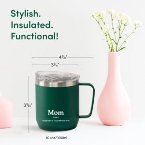 VAHDAM Mom Mug (300ml/ 10.1 Oz) - Green Small Reusable Mug | 18/8 Stainless Steel | Carry Hot & Cold Beverage | Eco-Friendly & Sustainable Tea & Coffee Mug