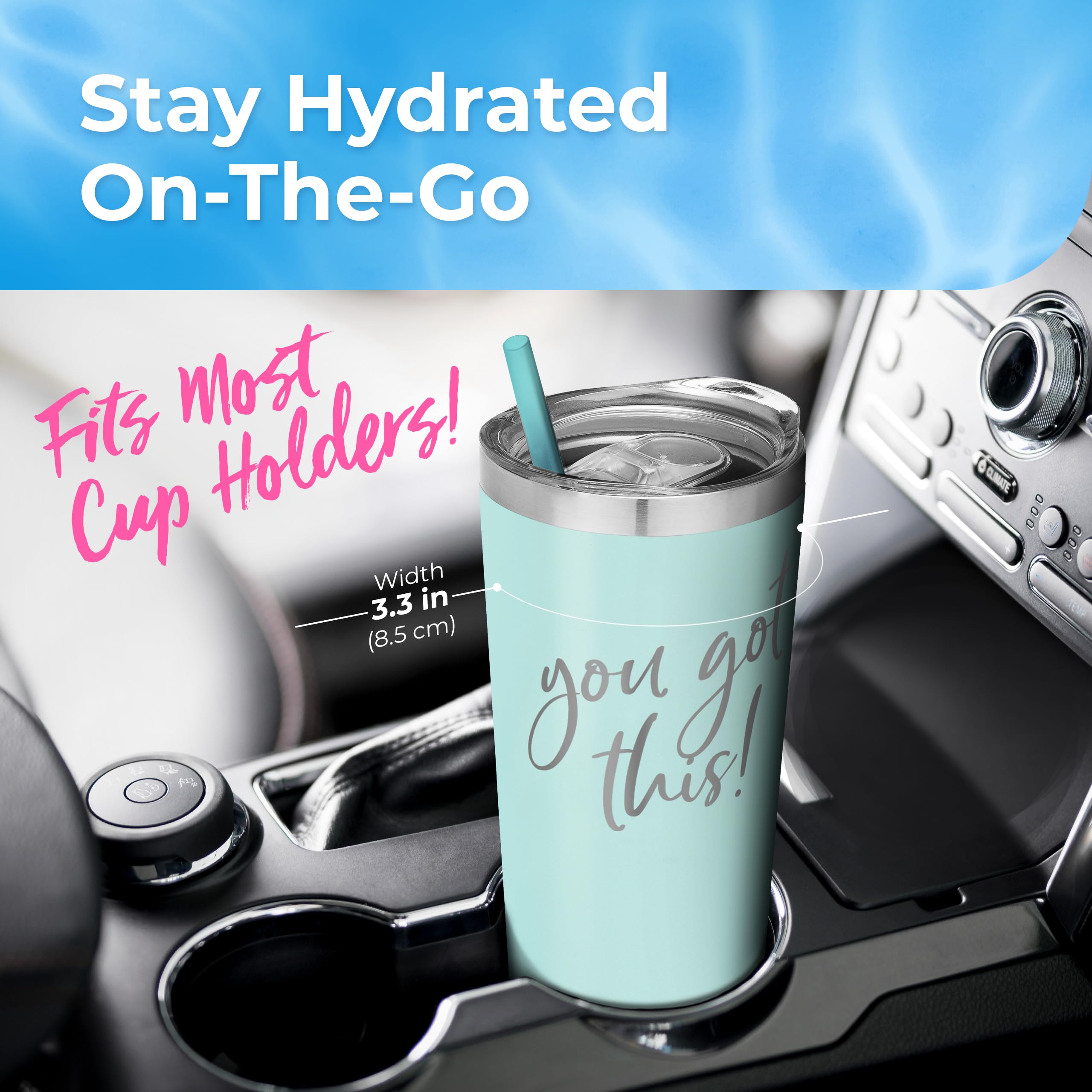 You Got This Tumbler - Personalized Vacuum Insulated Stainless Steel Tumbler with Lid and Straw - New Job Travel Tumbler - Promotion for Coworker - Going Away Gift - Moving Gift - Graduation Gift