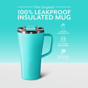 BrüMate Toddy 22oz 100% Leak Proof Insulated Coffee Mug with Handle & Lid - Stainless Steel Coffee Travel Mug - Double Walled Coffee Cup (Glitter Charcoal)