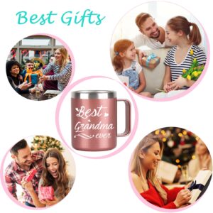 Mother’s Day Gifts for Grandma, Best Grandma Ever Cup, Best Grandma Ever Stainless Steel Insulated Mug with Handle, Birthday Mothers Day Gifts for Grandma from Granddaughter Grandson Grandkids 12OZ