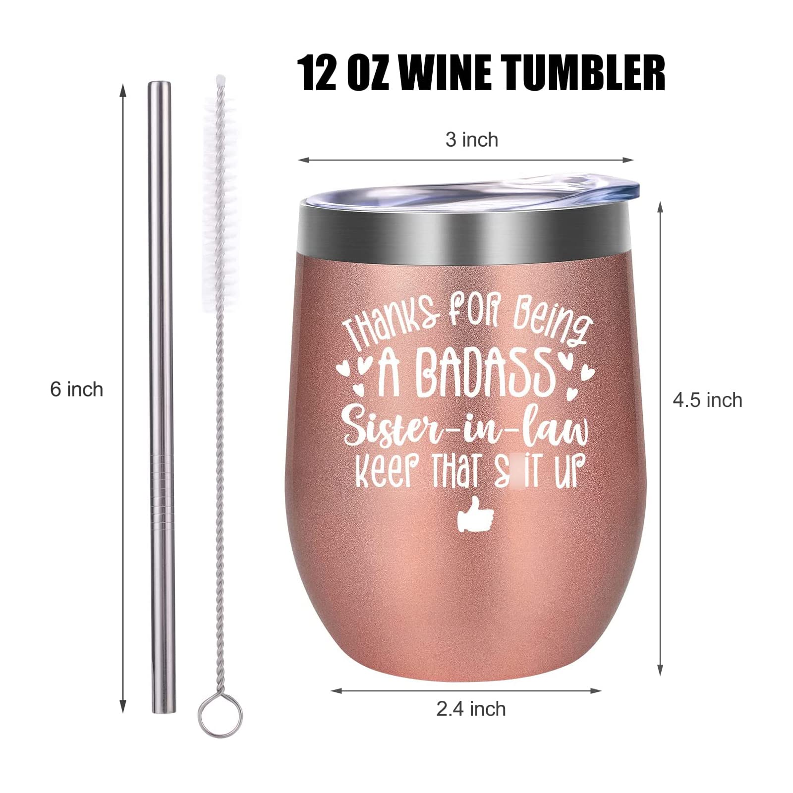 Fairy's Gift Wine Tumbler, Sister in Law Gifts, Gifts for Sister in Law, Sister in Law Birthday Gifts Ideas - Mothers Day, Birthday Gifts for Best Sister in Law, Badass Sister in Law Gifts for Women