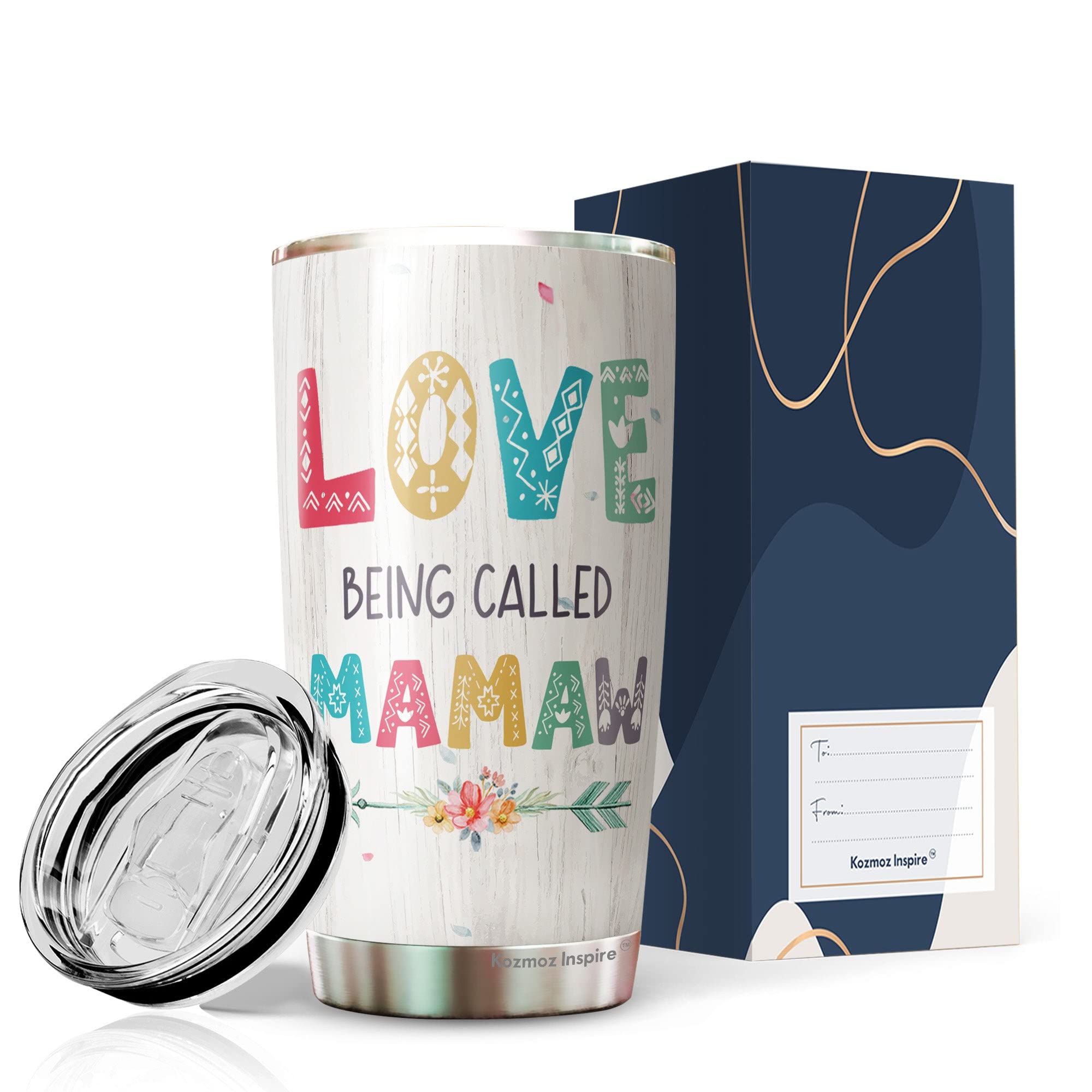 Kozmoz Inspire Love Being Called Mamaw Coffee Tumbler 20oz - Gifts For Women Grandma Coffee Tumbler Mothers Day Gifts - Gift Women Grandma Gifts -Gifts From Grandson Grandkids Grandma Tumbler