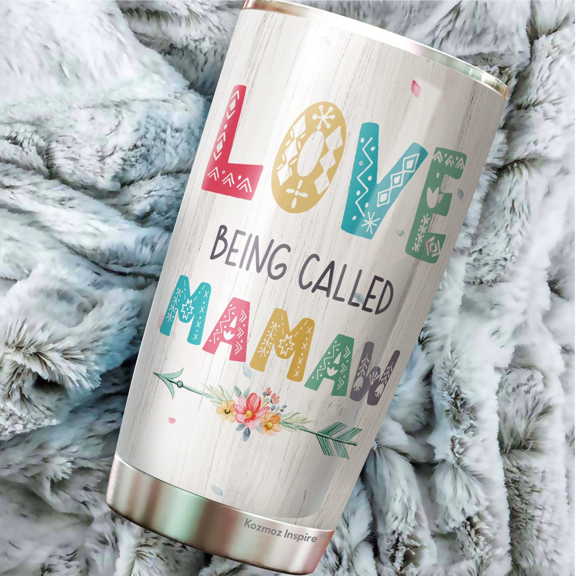 Kozmoz Inspire Love Being Called Mamaw Coffee Tumbler 20oz - Gifts For Women Grandma Coffee Tumbler Mothers Day Gifts - Gift Women Grandma Gifts -Gifts From Grandson Grandkids Grandma Tumbler