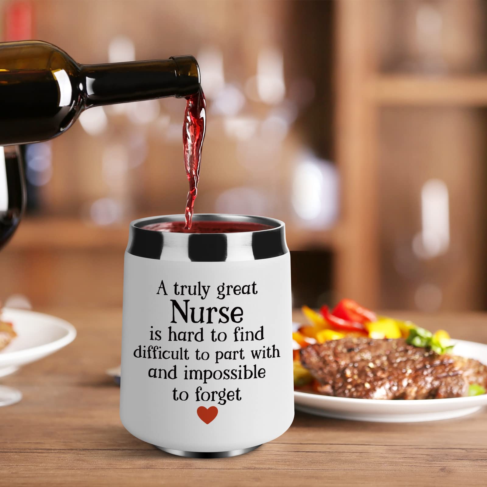 NBOOCUP Nurse Gifts for Women - A Truly Great Nurse Is Hard To Find And Impossible To Forget. Birthday, Nurse Appreciation Gifts, Nurse Week Gifts, Thank You Gifts for Nurse Women,12 OZ Wine Tumbler